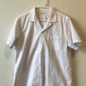 White Camp Shirt in Garment Dyed Seersucker